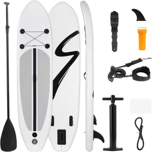 11FT Stand Up Paddle Board, Inflatable Paddleboard with SUP Accessories & Carry Bag, Paddle, Hand Pump, Non-Slip Deck, Repair Kit,Leash, 400LBS