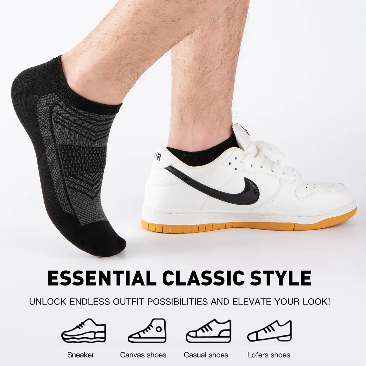 15 Pairs 3 Styles Low Cut Ankle Socks for Men  Breathable Thin Socks Bulk Pack, Fits Shoe Size 8-12