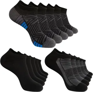 15 Pairs 3 Styles Low Cut Ankle Socks for Men  Breathable Thin Socks Bulk Pack, Fits Shoe Size 8-12