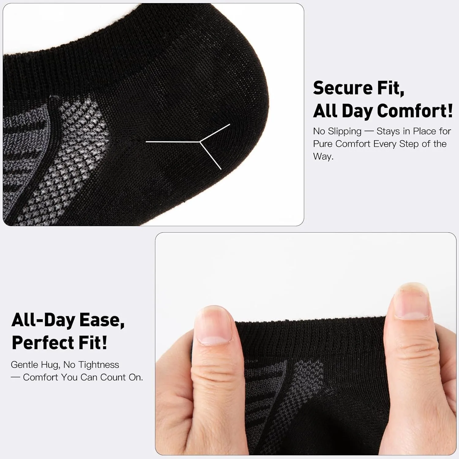 15 Pairs 3 Styles Low Cut Ankle Socks for Men  Breathable Thin Socks Bulk Pack, Fits Shoe Size 8-12