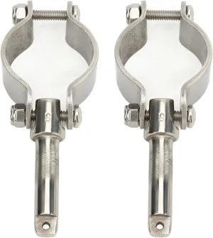 2Pcs Heavy Duty Clamp On Oarlock, 304 Stainless Steel Polished Finish, 15/8in Size, for Marine Boats Water Rafts Kayaks, Installation No Drilling, Stable Connection