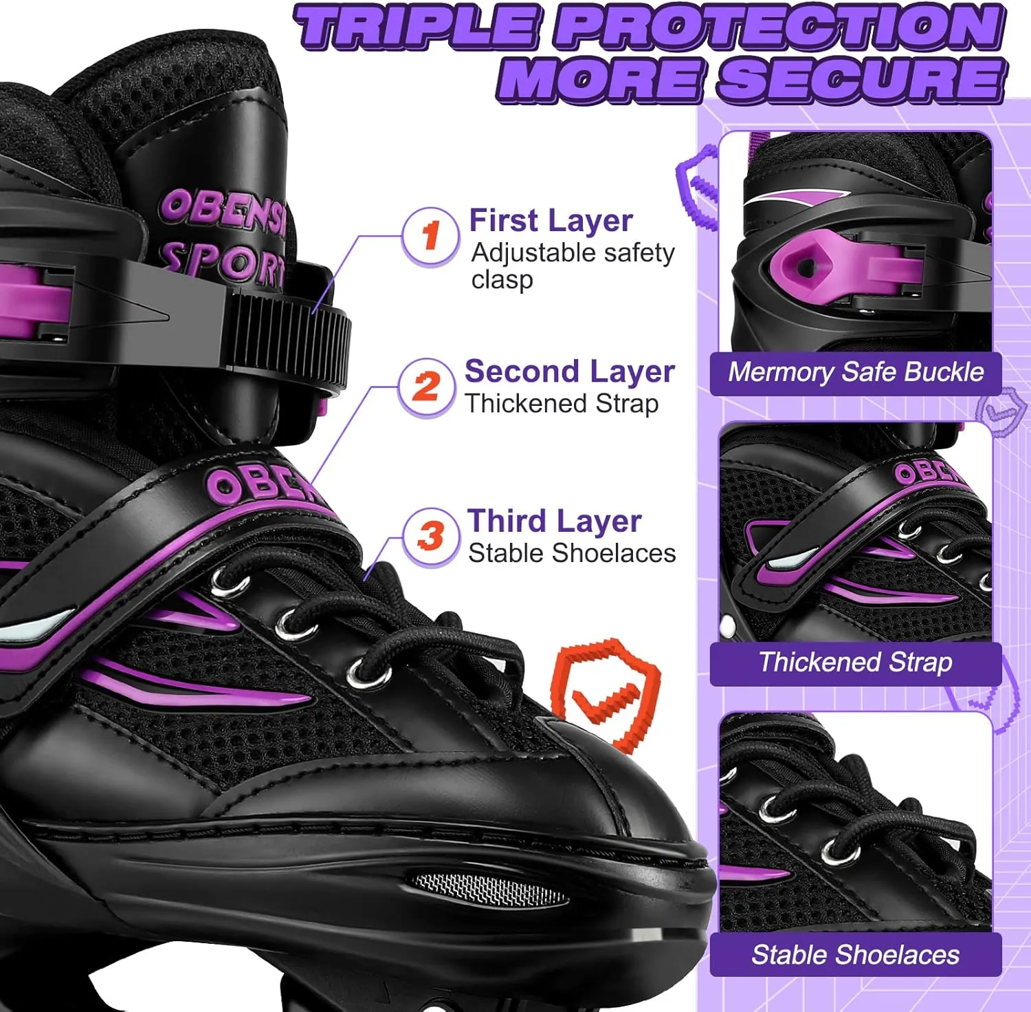 Adjustable Inline Skates for Boys and Girls Ages 4-12, Roller Skates Blades for Kids with Full Light Up Wheels, Fun Illuminating Roller Skates for Beginner Youth and Toddlers