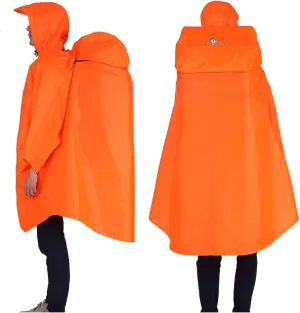 Adventure World Globotrekker Backpack Poncho Lightweight Waterproof Rain Poncho for Hiking, Camping, Travel & Outdoor Use