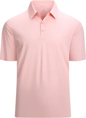 Alex Vando Mens Seamless Golf Shirt Moisture Wicking Quick-Dry Tailored Fit Polo Shirts
