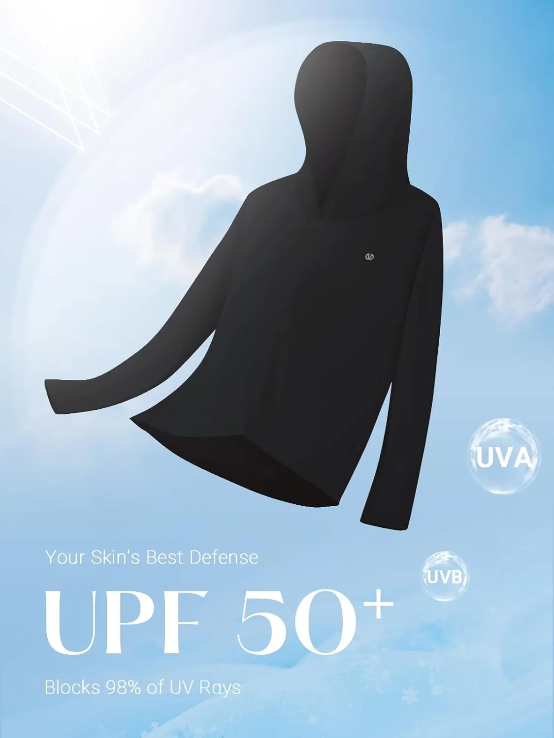 ALLZERO Women's Sun Protection Hoodie UPF 50  Long Sleeve with Back Breathable Mesh for Outdoor Fishing Hiking