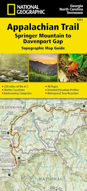 Appalachian Trail: Springer Mountain to Davenport Gap Map [Georgia, North Carolina, Tennessee] (National Geographic Topographic Map Guide, 1501) Map  Folded Map, January 1, 2022