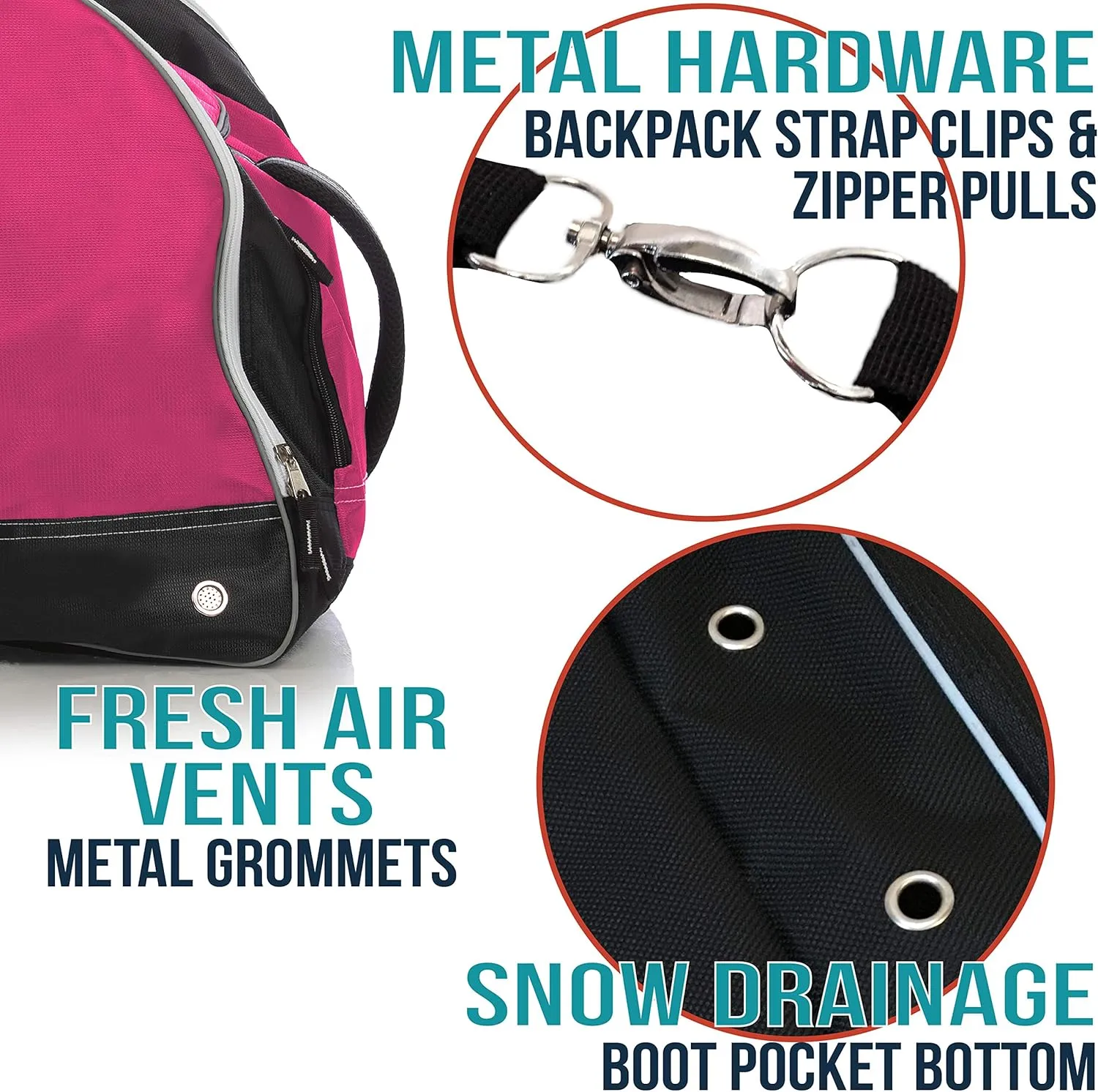 Athletico Ski Boot Bag  Skiing and Snowboarding Travel Luggage  Stores Gear Including Jacket, Helmet, Goggles, Gloves & Accessories  Venting and Grommets for Snow Drainage
