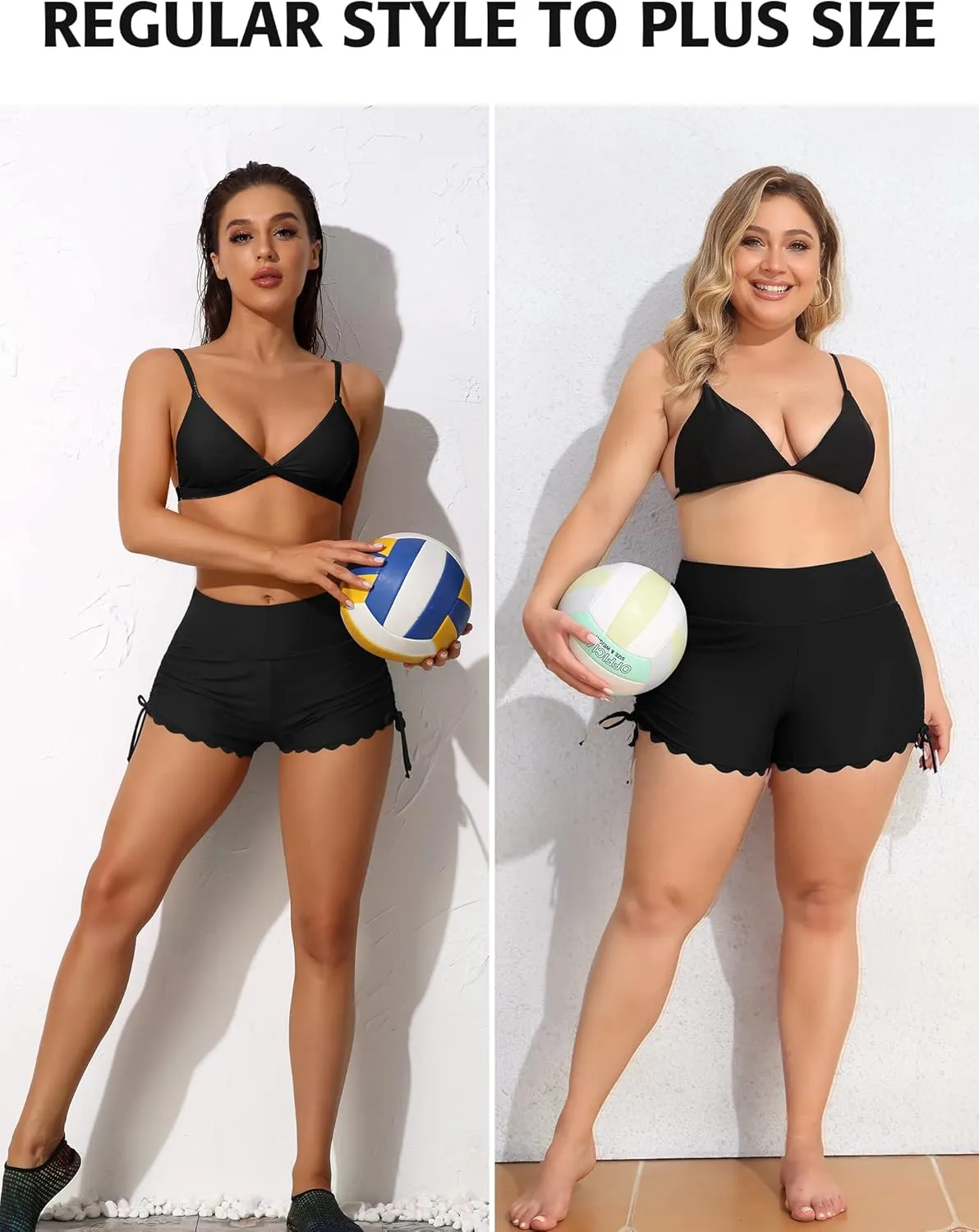 ATTRACO Women Swim Shorts High Waisted Swimsuit Shorts Swim Bottom Board Shorts