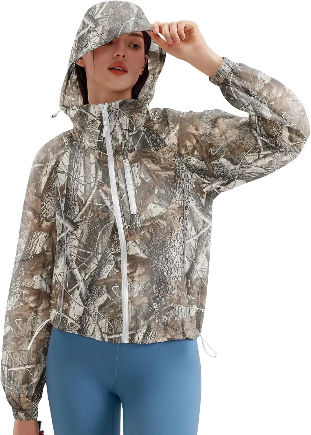 Avoogue Women's UPF 50  Sun Protection UV Jacket Full Zip Lightweight Jacket Athletic Workout Hoodie