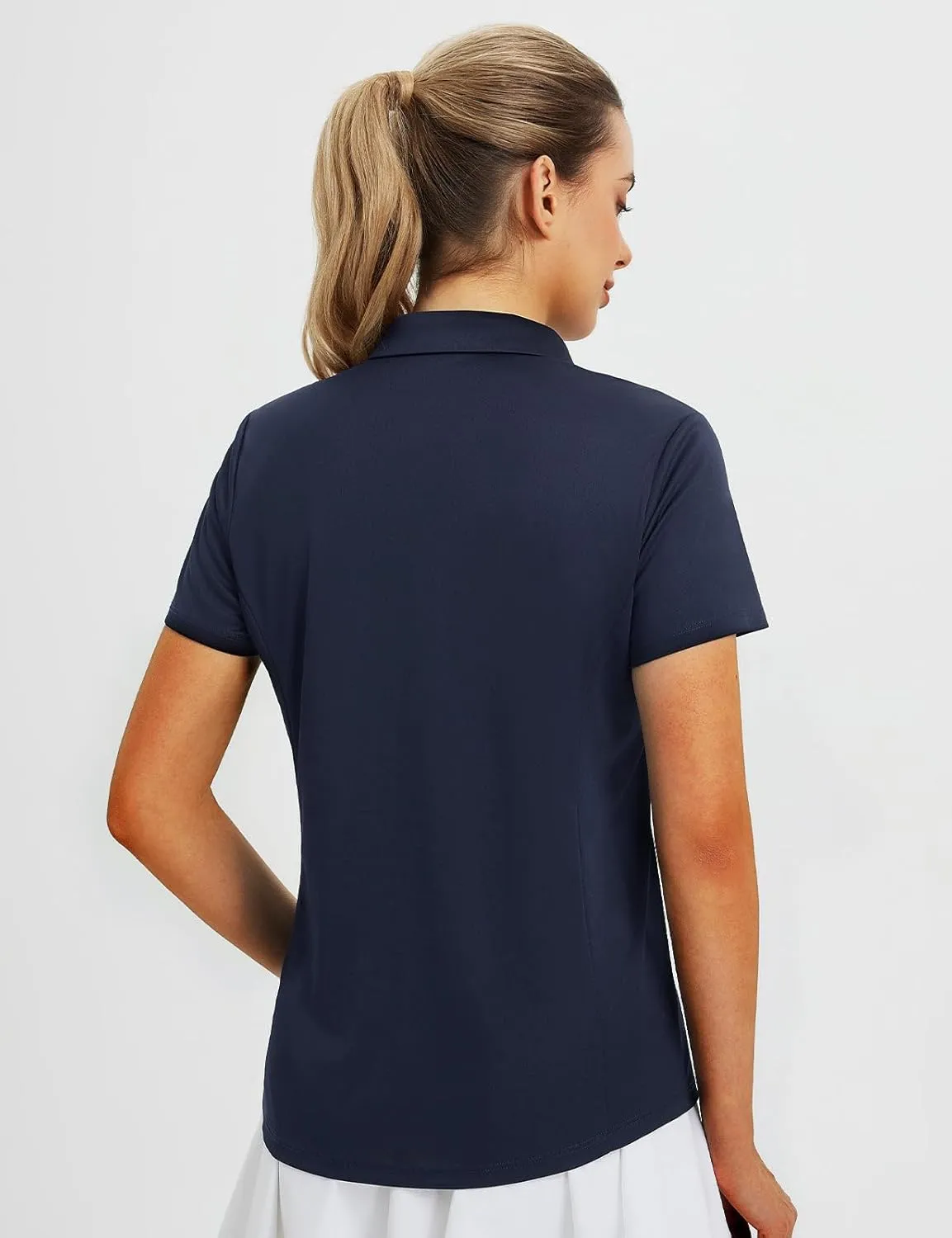baleaf Women's Golf Shirts Polo Collared V Neck Shorts Sleeve Tennis Shirt Lightweight Quick Dry UPF50 
