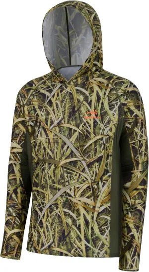 BASSDASH Men's UPF 50  Lightweight Hunting Camo Hoodie Quick Dry Performance Long Sleeve Fishing Shirt with Hood FS30M