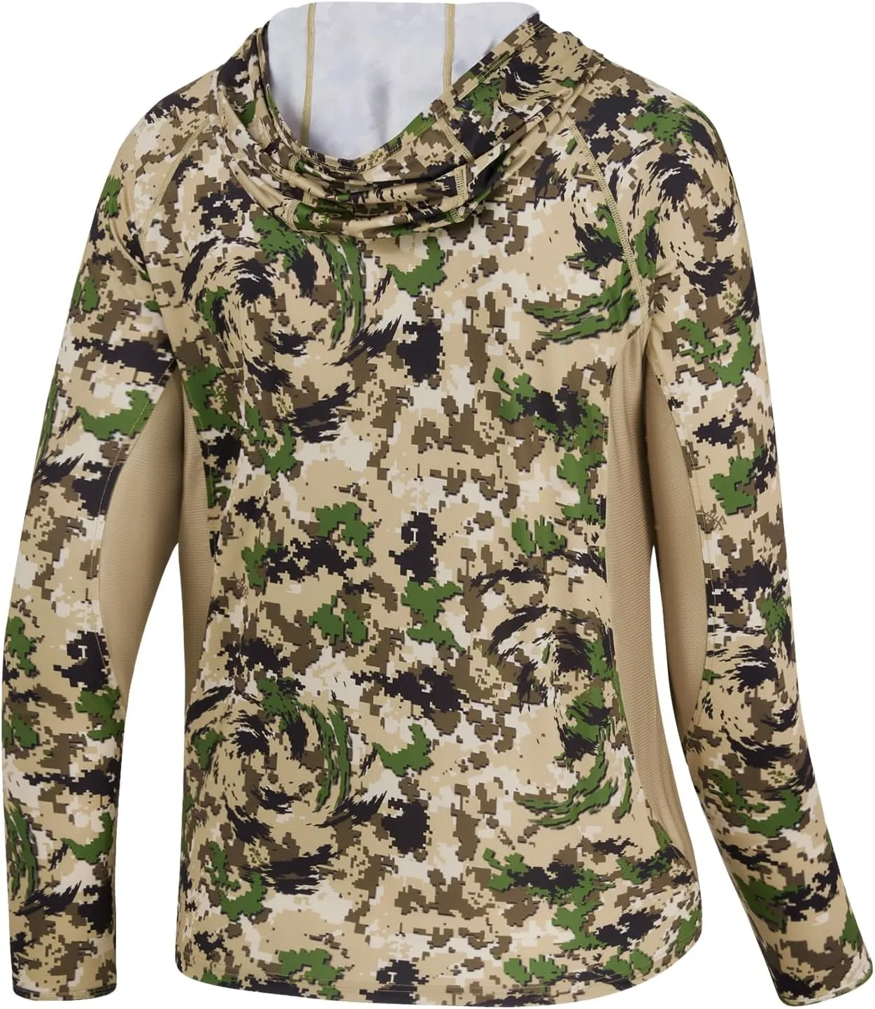 BASSDASH Men's UPF 50  Lightweight Hunting Camo Hoodie Quick Dry Performance Long Sleeve Fishing Shirt with Hood FS30M