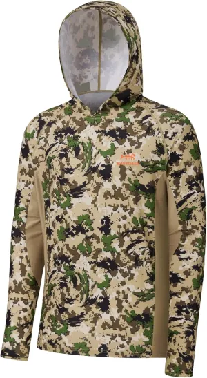 BASSDASH Men's UPF 50  Lightweight Hunting Camo Hoodie Quick Dry Performance Long Sleeve Fishing Shirt with Hood FS30M