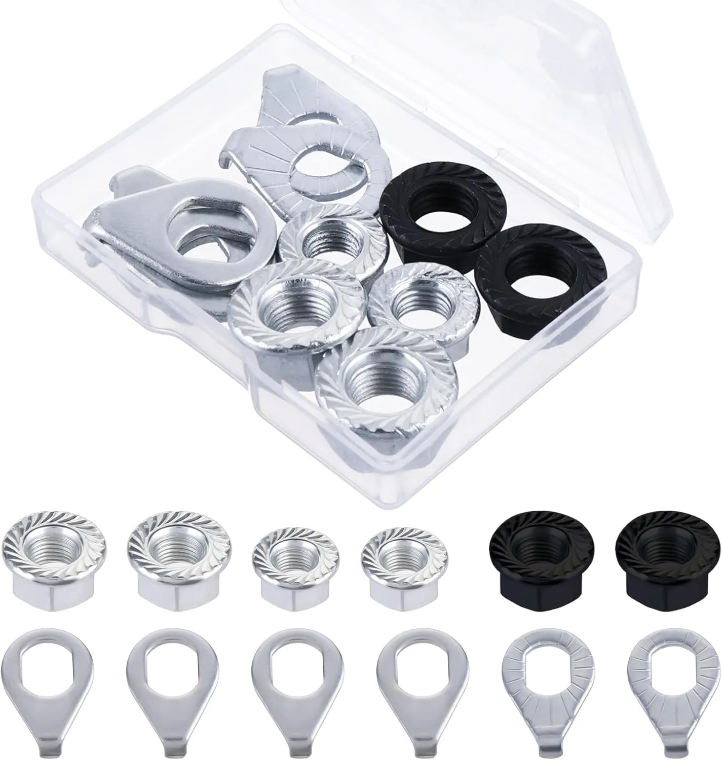 Bicycle Hub Axle Nut Kit, Bike Wheel Accessories, Mountain Bike, 3 Size M8/M9.5/M10