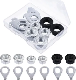 Bicycle Hub Axle Nut Kit, Bike Wheel Accessories, Mountain Bike, 3 Size M8/M9.5/M10