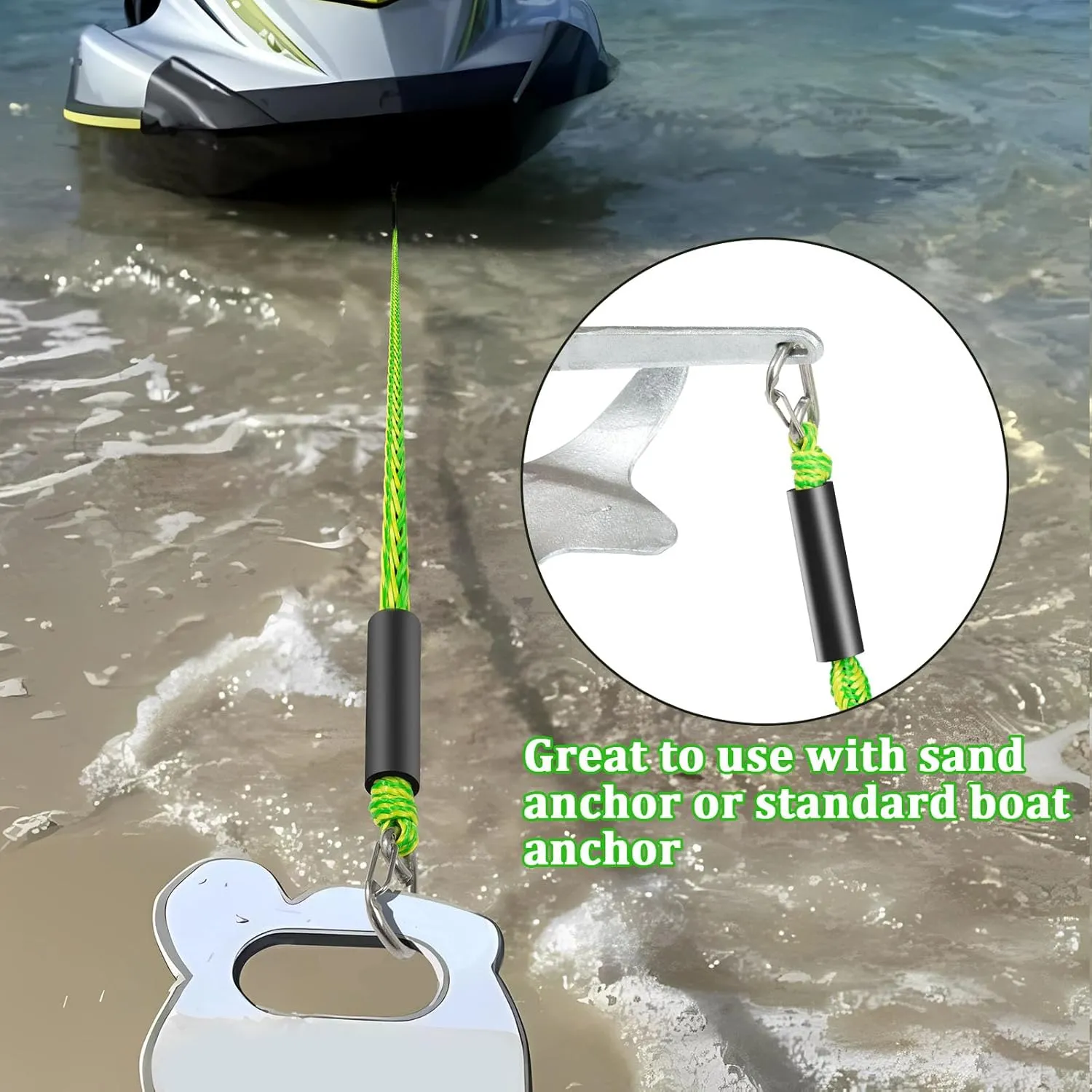 Botepon Boat Bungee Dock Lines, Boat Bungee Anchor Lines, Boat Bungee Anchor Rope, PWC Anchor Line, PWC Accessories, Jet Ski Accessories