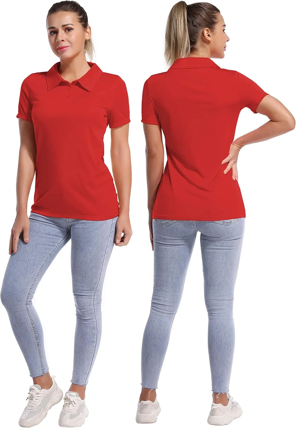 BUBBLELIME Women's UPF 50  Sun Protection Short Sleeve Polo Athletic Tennis Golf Shirts Quick Dry Outdoor Sports Shirts Tops