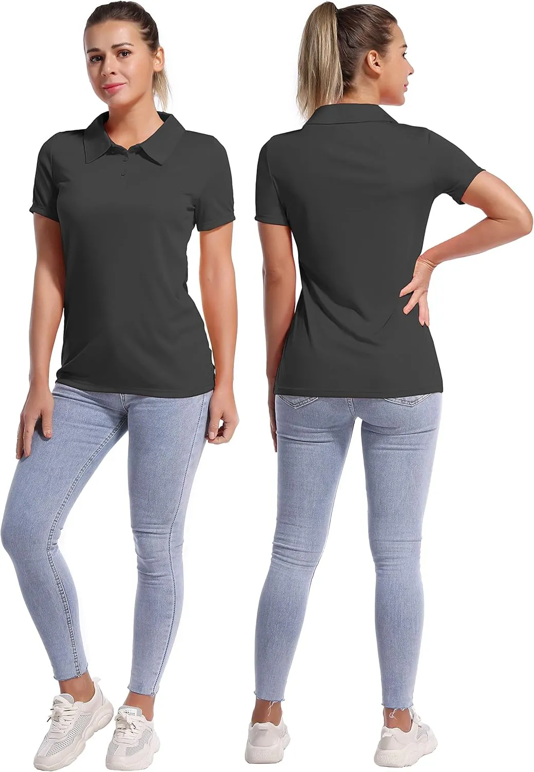 BUBBLELIME Women's UPF 50  Sun Protection Short Sleeve Polo Athletic Tennis Golf Shirts Quick Dry Outdoor Sports Shirts Tops