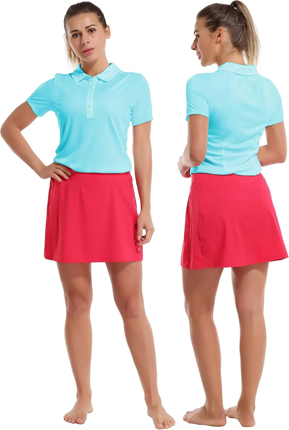 BUBBLELIME Women's UPF 50  Sun Protection Short Sleeve Polo Athletic Tennis Golf Shirts Quick Dry Outdoor Sports Shirts Tops