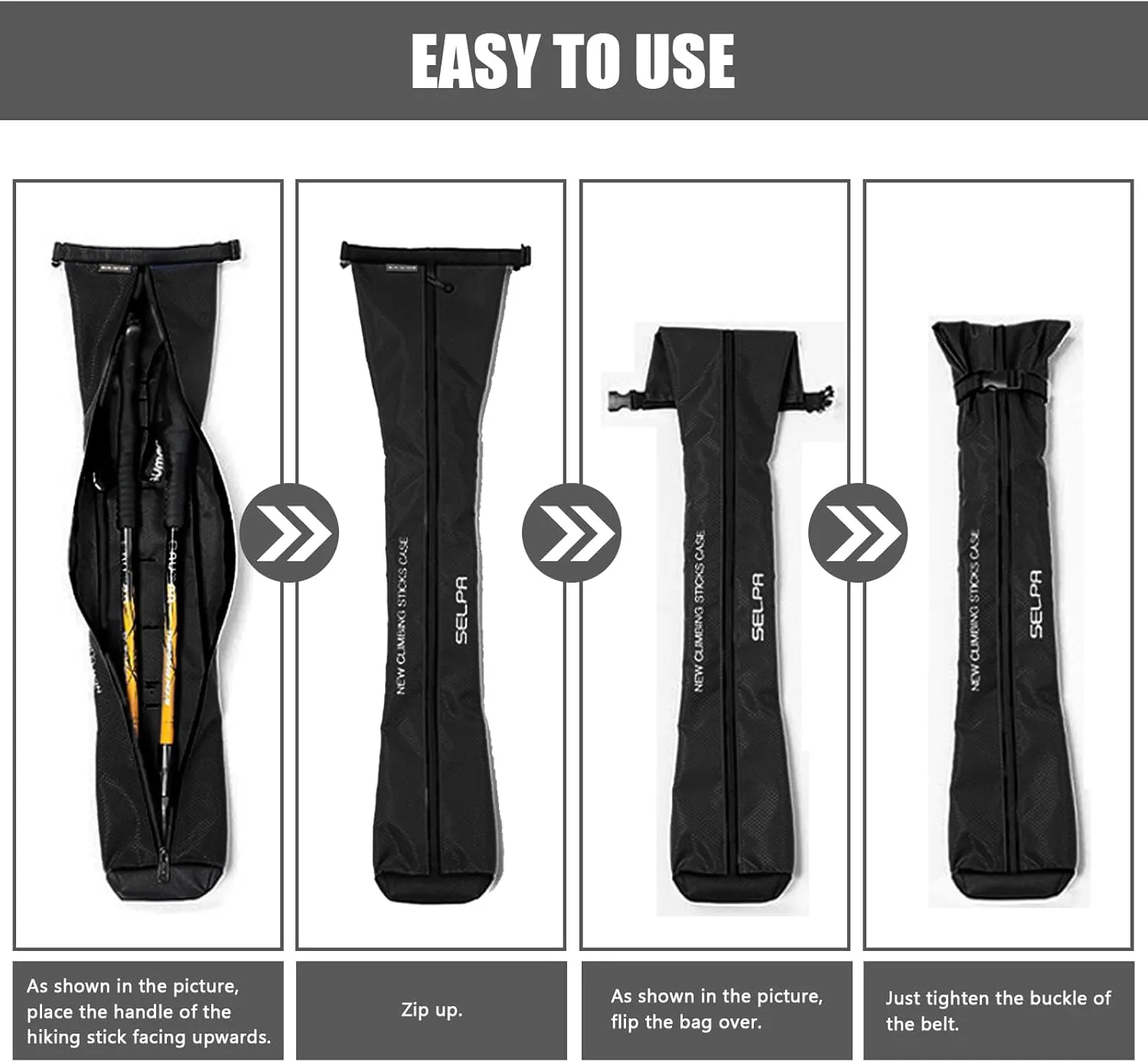 Chris.W Portable Trekking Pole Carrying Bag Storage Bag Pouch with Zipper for Walking Stick Hiking Poles Travel Case