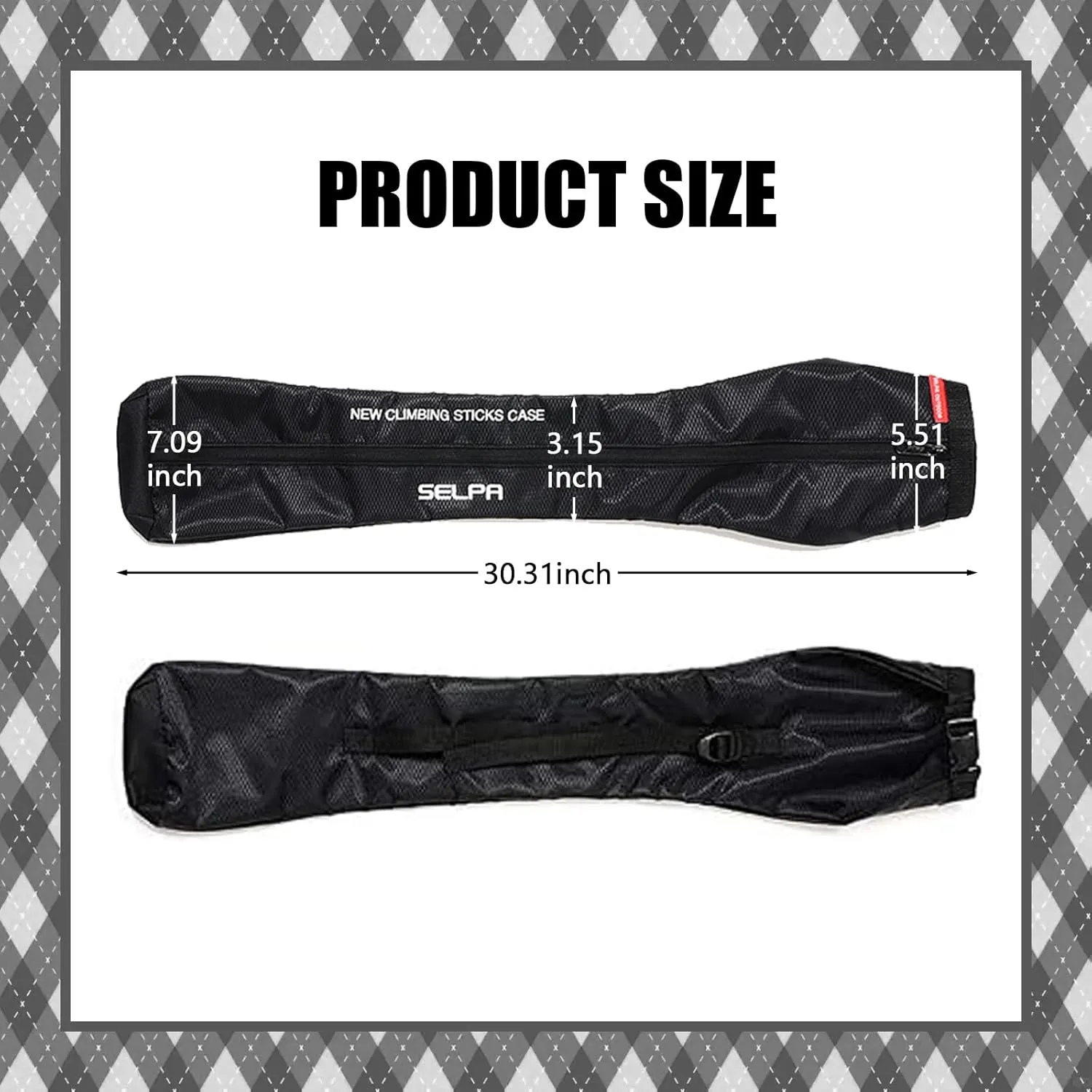 Chris.W Portable Trekking Pole Carrying Bag Storage Bag Pouch with Zipper for Walking Stick Hiking Poles Travel Case