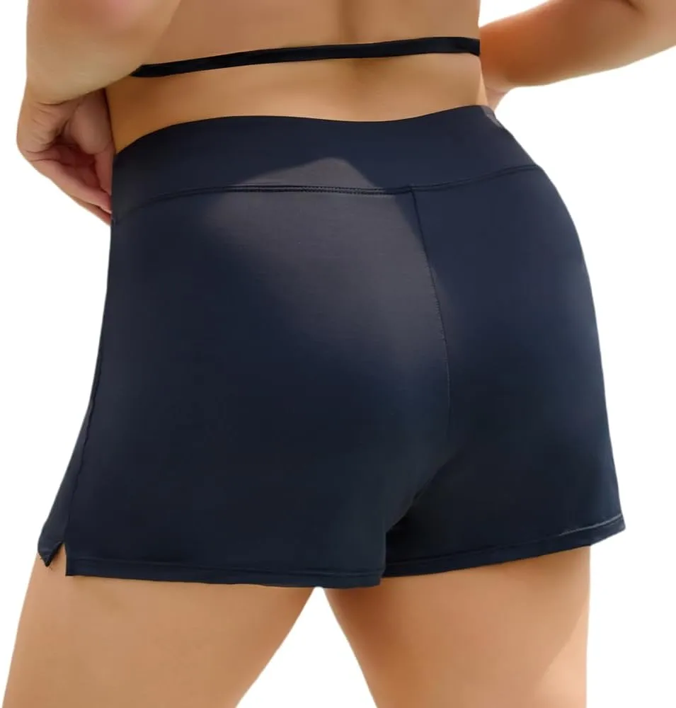 COCOPEAR Period High Waisted Swim Shorts Women with Liner Leakproof Women's Board Shorts for Teens, Girls, Women