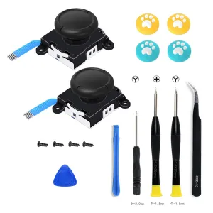 COMZPLIFE 2 Pcs Replacement Joystick for Nintendo Switch lite, Repair Joystick Replacement Tool Kit for Switch lite and Nintendo Joycon Controller with Triwing Screwdriver,Thumb Grip Caps& Tweezers