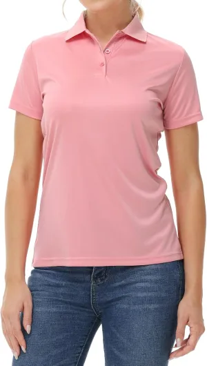 Corna Women's Golf Polo Shirts Collared Short Sleeve Tennis Tops Dry Fit Moisture Wicking Sun Protection T-Shirt UPF 50 