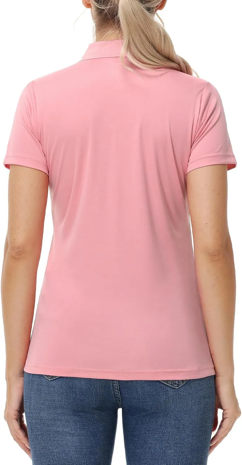 Corna Women's Golf Polo Shirts Collared Short Sleeve Tennis Tops Dry Fit Moisture Wicking Sun Protection T-Shirt UPF 50 