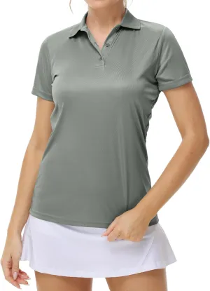 Corna Women's Golf Polo Shirts Collared Short Sleeve Tennis Tops Dry Fit Moisture Wicking Sun Protection T-Shirt UPF 50 