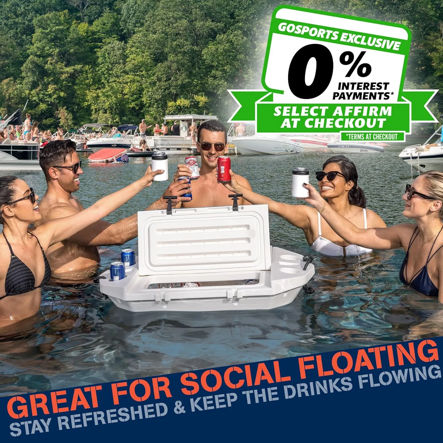 CUDDY Floating Cooler and Dry Storage Vessel for Land & Water  40QT Great for River, Beach, Kayak, Pool, & Lake - Multiple Color Options