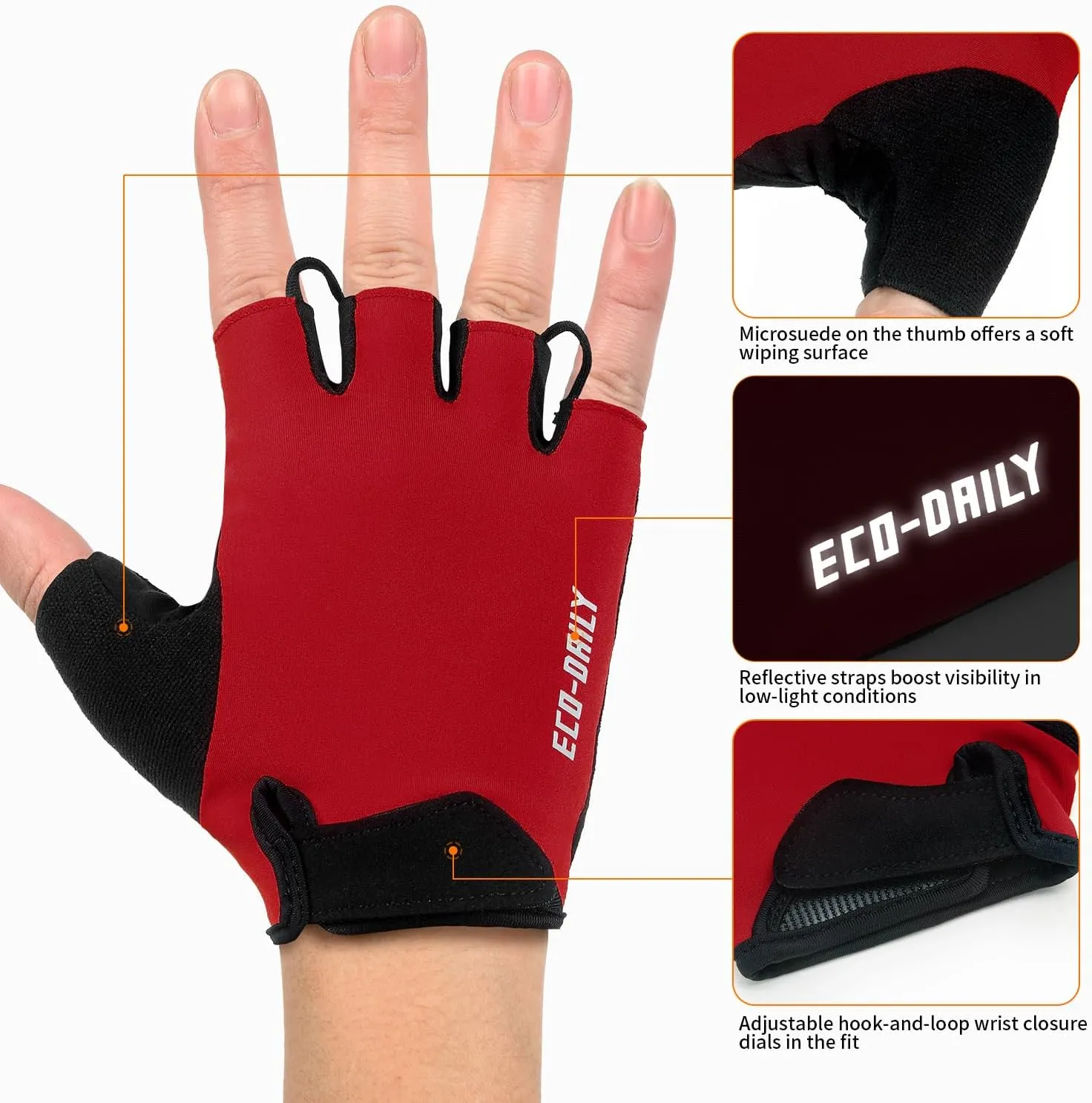 Cycling Gloves for Men Women Padded Mountain Bike Gloves Lightweight Half Finger Gloves Anti-Slip Shock-Absorbing for MTB Road Biking Fitness