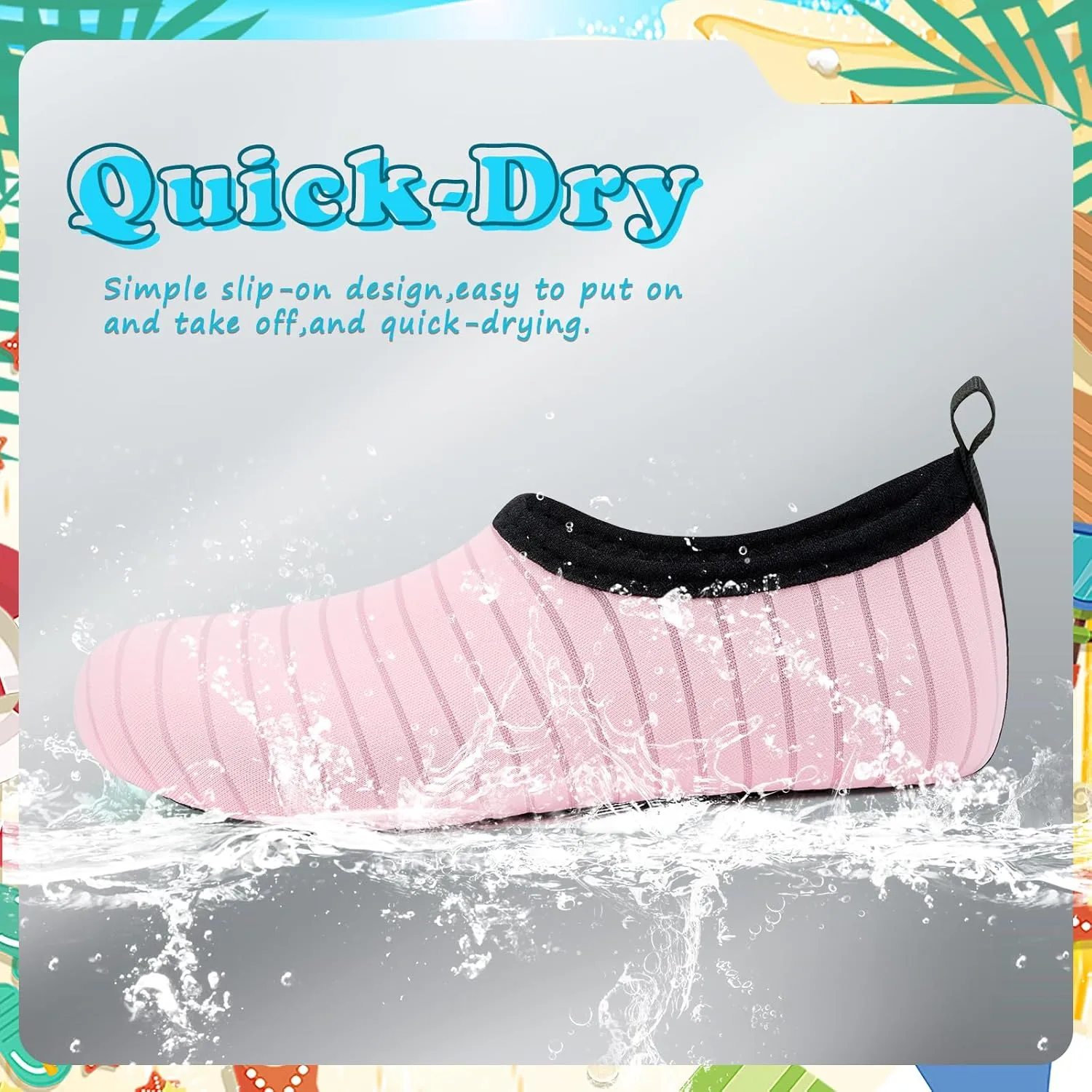 Deevike Kids Water Shoes Boys Grils Barefoot Quick Dry Aqua Socks Beach Shoes for Toddler Sports Swim Surf Outdoor Walking