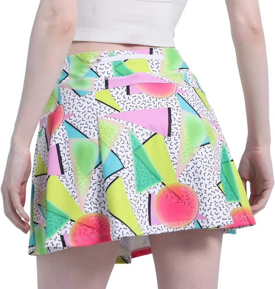 Dinosaur Women's Skorts Skirts High Waisted Golf Pleated Skirts for Running Pickleball Workout