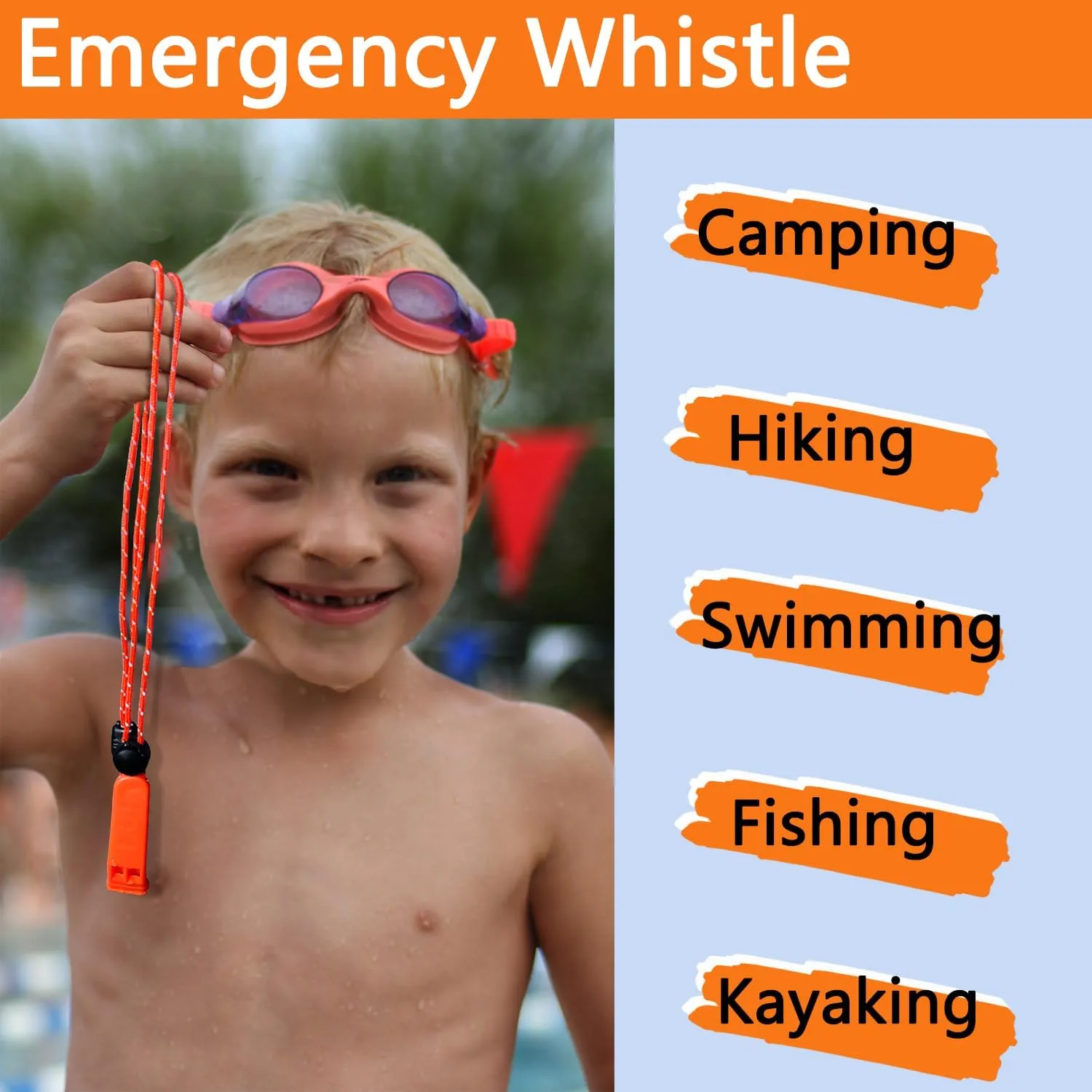 Emergency Whistle, 120db Safety Whistle Survival Shrill Loud for Camping Hiking Hunting Boating Fishing Life Vest Jacket Rescue Signaling Kids Lifeguard 5 Pack
