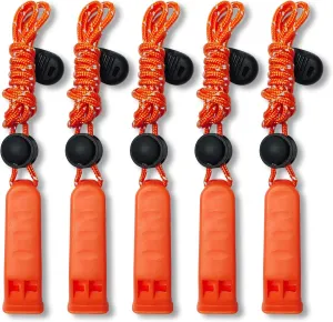 Emergency Whistle, 120db Safety Whistle Survival Shrill Loud for Camping Hiking Hunting Boating Fishing Life Vest Jacket Rescue Signaling Kids Lifeguard 5 Pack