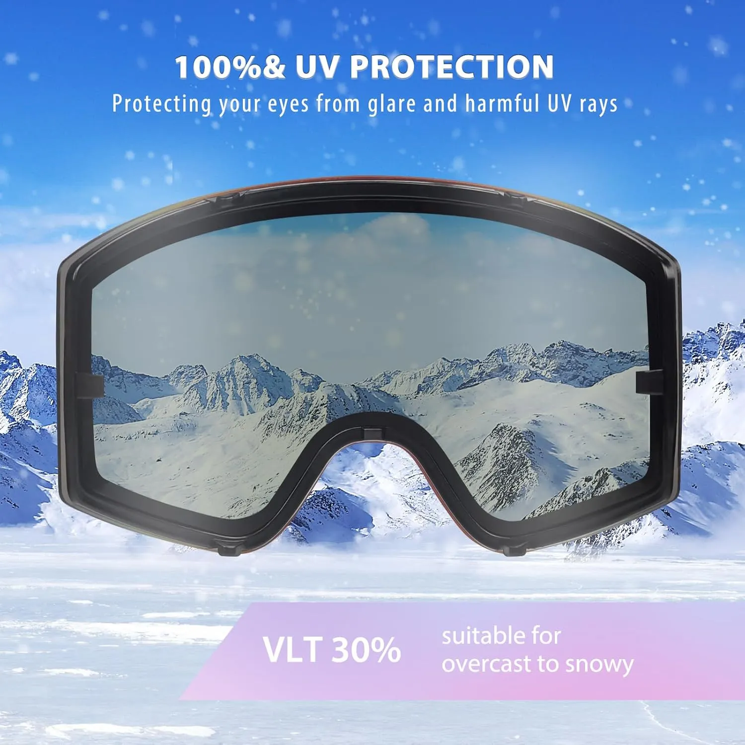 EXP VISION Ski/Snowboard Goggles Parent-child Snow Goggles Over Glasses for Men, Women Youth Kids
