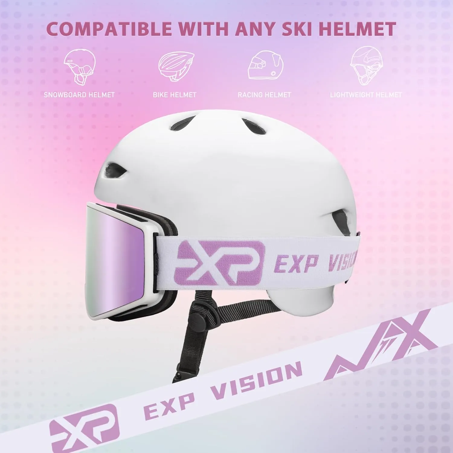 EXP VISION Ski/Snowboard Goggles Parent-child Snow Goggles Over Glasses for Men, Women Youth Kids