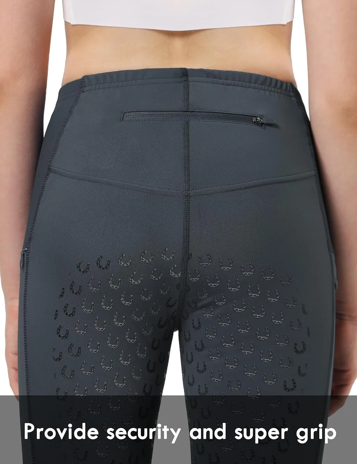 FitsT4 Sports Girls Horse Riding Pants Full Seat Silicone Kids Equestrian Breeches Horseback Pockets Youth Schooling Tights