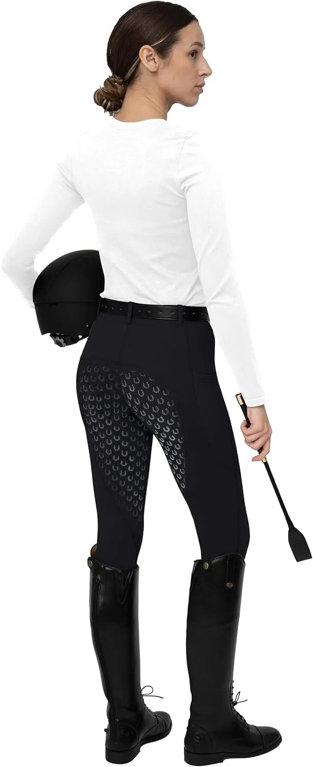 FitsT4 Sports Women's Full Seat Riding Tights Active Silicon Grip Horse Riding Tights Equestrian Breeches