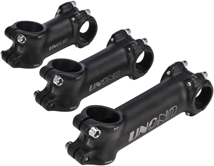 FOMTOR 25.4 31.8 Bike Stem 70mm 90mm 110mm 17 Degree Bicycle Handlebar Stem Riser MTB Stem Suitable for Mountain Bike Road Bike BMX MTB Black