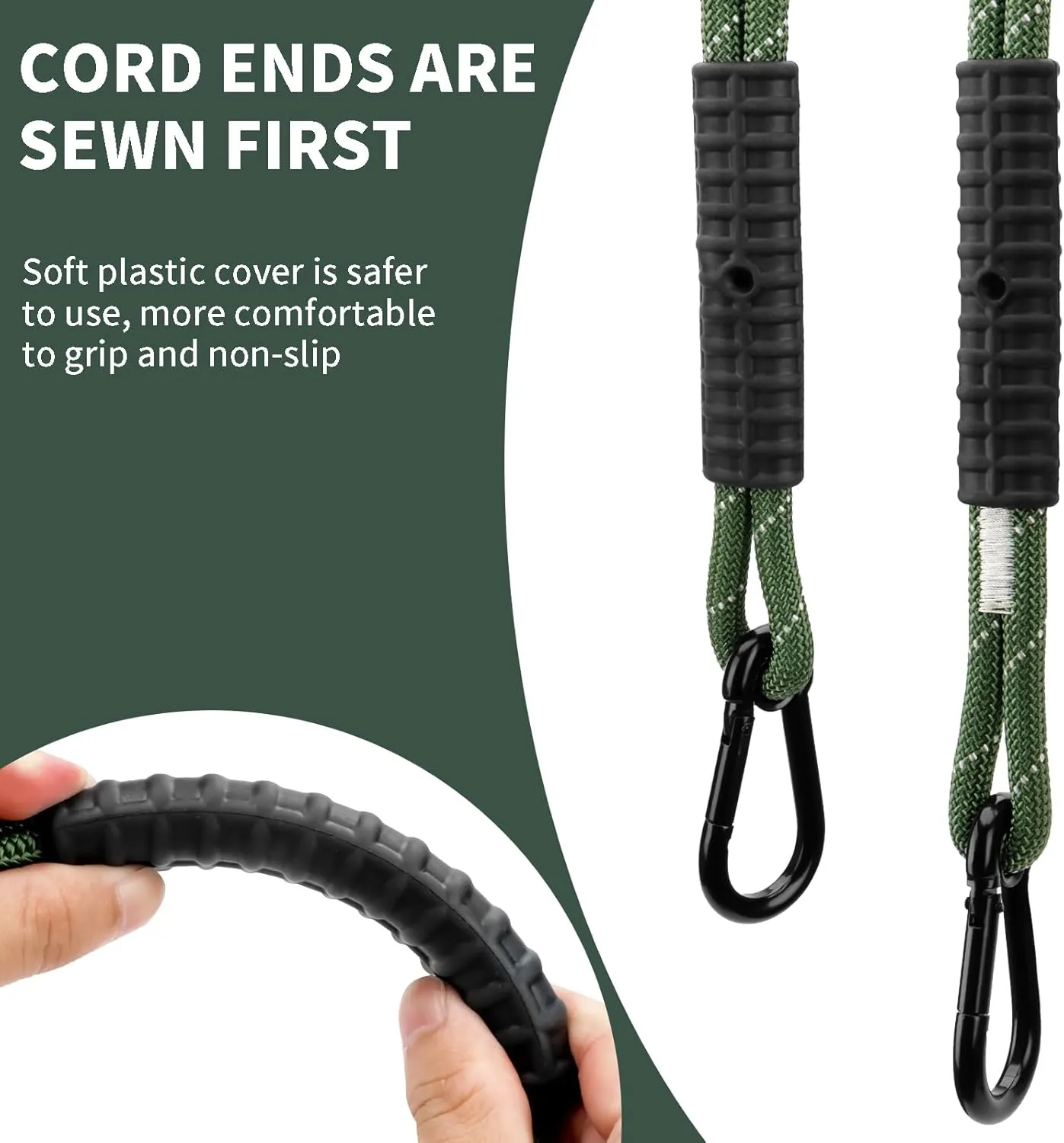 Heavy Duty Tree Swing Ropes, Hammock Tree Straps Hanging Kit, for Outdoor Swings Hammock Playground Set Accessories (1.75ft,21",Green,1Pack)