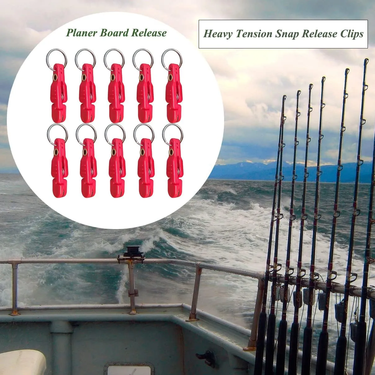Heavy Tension Snap Release Clips for Weight Planer Board Kites Downrigger Trolling Fishing