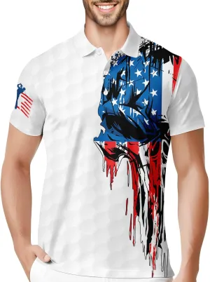 HIVICHI Golf Shirts for Men Funny Crazy Print Hawaiian Mens Polo Shirt