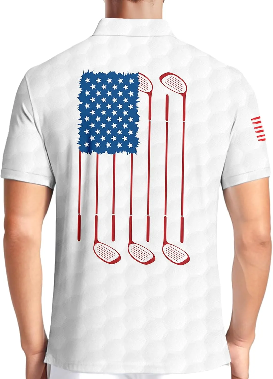HIVICHI Golf Shirts for Men Funny Crazy Print Hawaiian Mens Polo Shirt