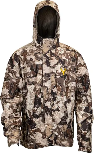 HOT SHOT Mens Camo Rain Jacket, Breathable Lightweight Jacket with Waterproof Hood for Hunting, Fishing, Hiking, Camping