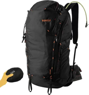 HUNTIT 35L Hiking Backpack, Lightweight Packable Hiking Daypack, Camping, Travel Backpack for Men Women, black