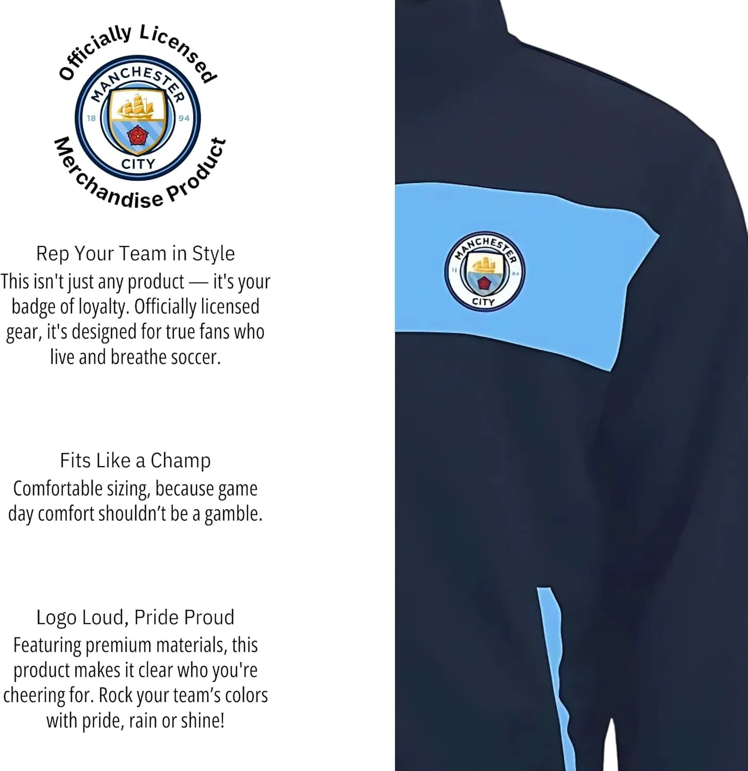 Icon Sports Pro League Soccer Track Jacket ?C Officially Licensed Unisex Zip-Up Outerwear