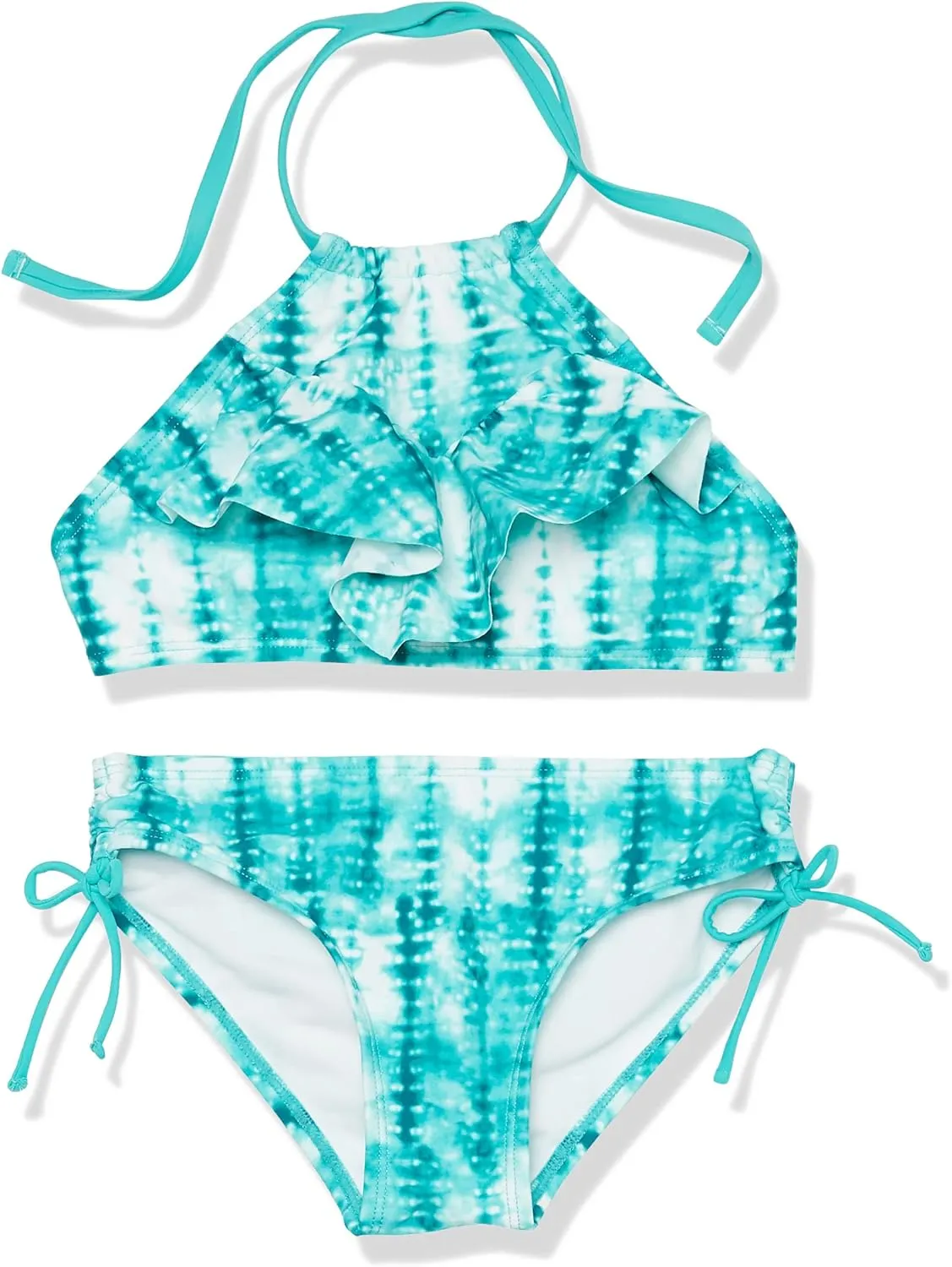 Kanu Surf Girls' Morgan Ruffle Halter Bikini 2-Piece Swimsuit, Pink, 2t