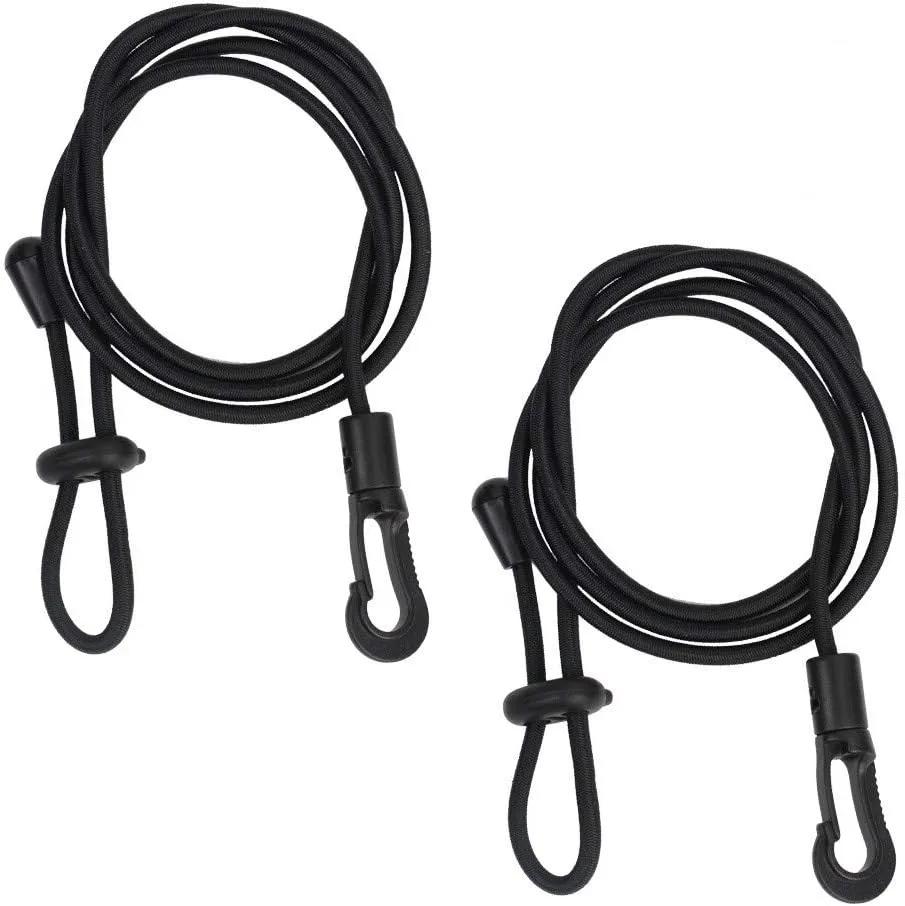 Kayak Paddle Leash 2 Pcs Safety Rod Adjustable Canoe Paddle Fishing Rod Survival Paracord Bungee Cord Safety Lanyard Strap With Snap Hook for Kayaking Securing Canoe SUP Board Rowing Surfing Cycling